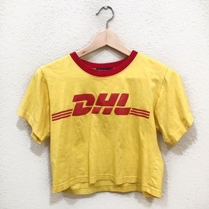 DHL Funky Red And Yellow Crop Top